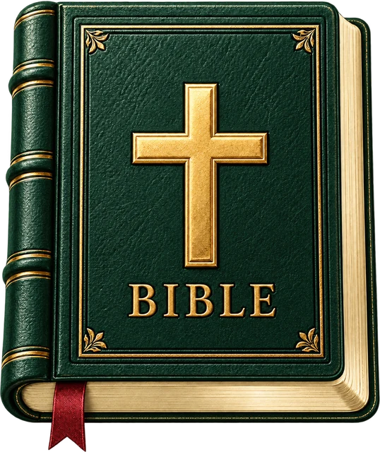 Forest green Bible cover from the app